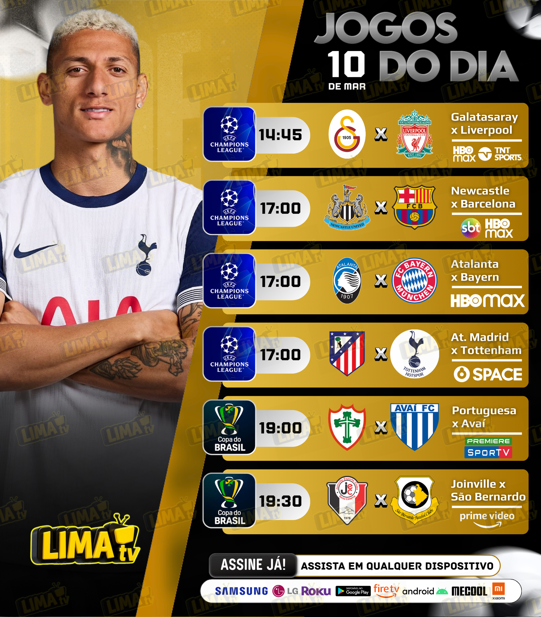 Jogos de futebol de hoje com horários e onde assistir