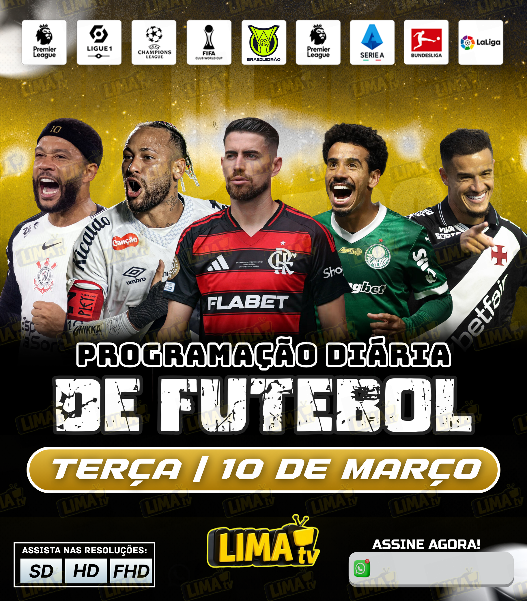 Jogos de futebol de hoje com horários e onde assistir